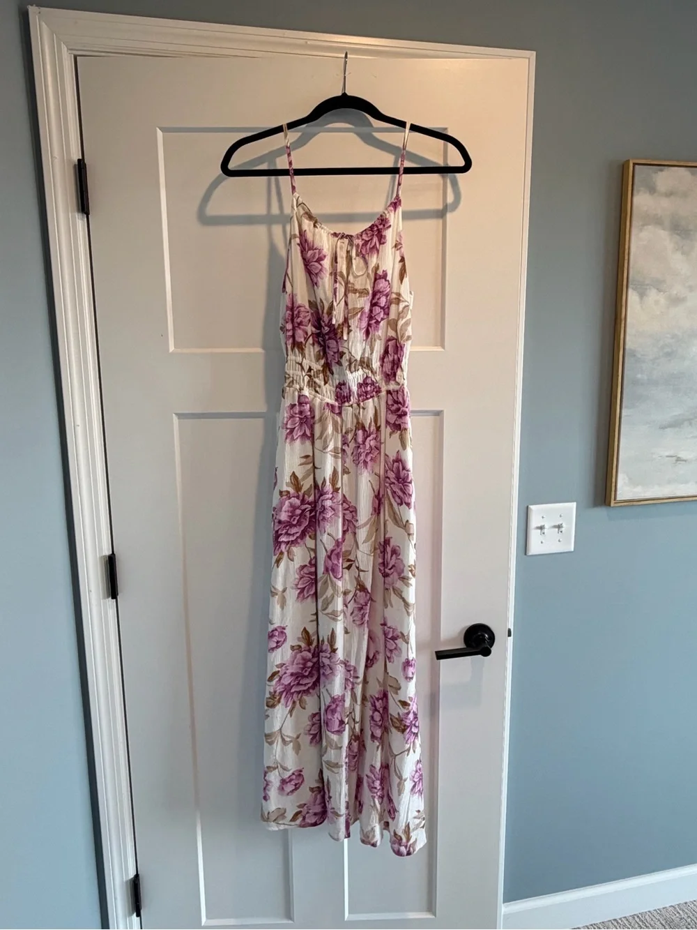 Abercrombie & Fitch Cream Maxi Dress with Pink Floral Print